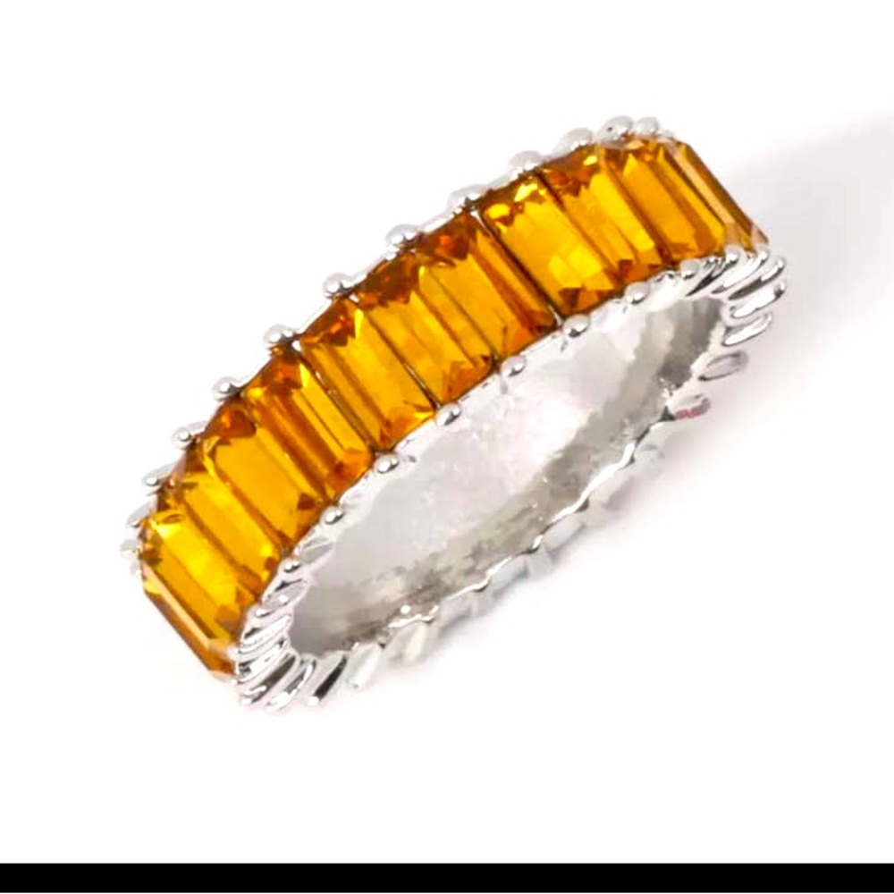 Citrine Eternity Baguette Band Ring